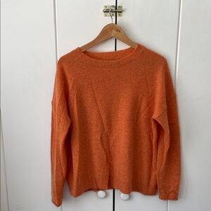 Toast UK Orange Cashmere/Wool crewneck sweater size small.